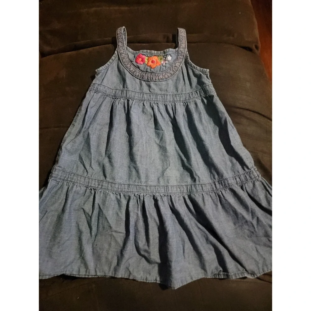 Gymboree surf adventure floral denim dress size 5t‎